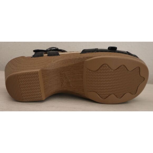 Dansko Women's Sz 38 US 7.5-8 Black Season Full Grain Leather Sandals - Picture 8 of 16